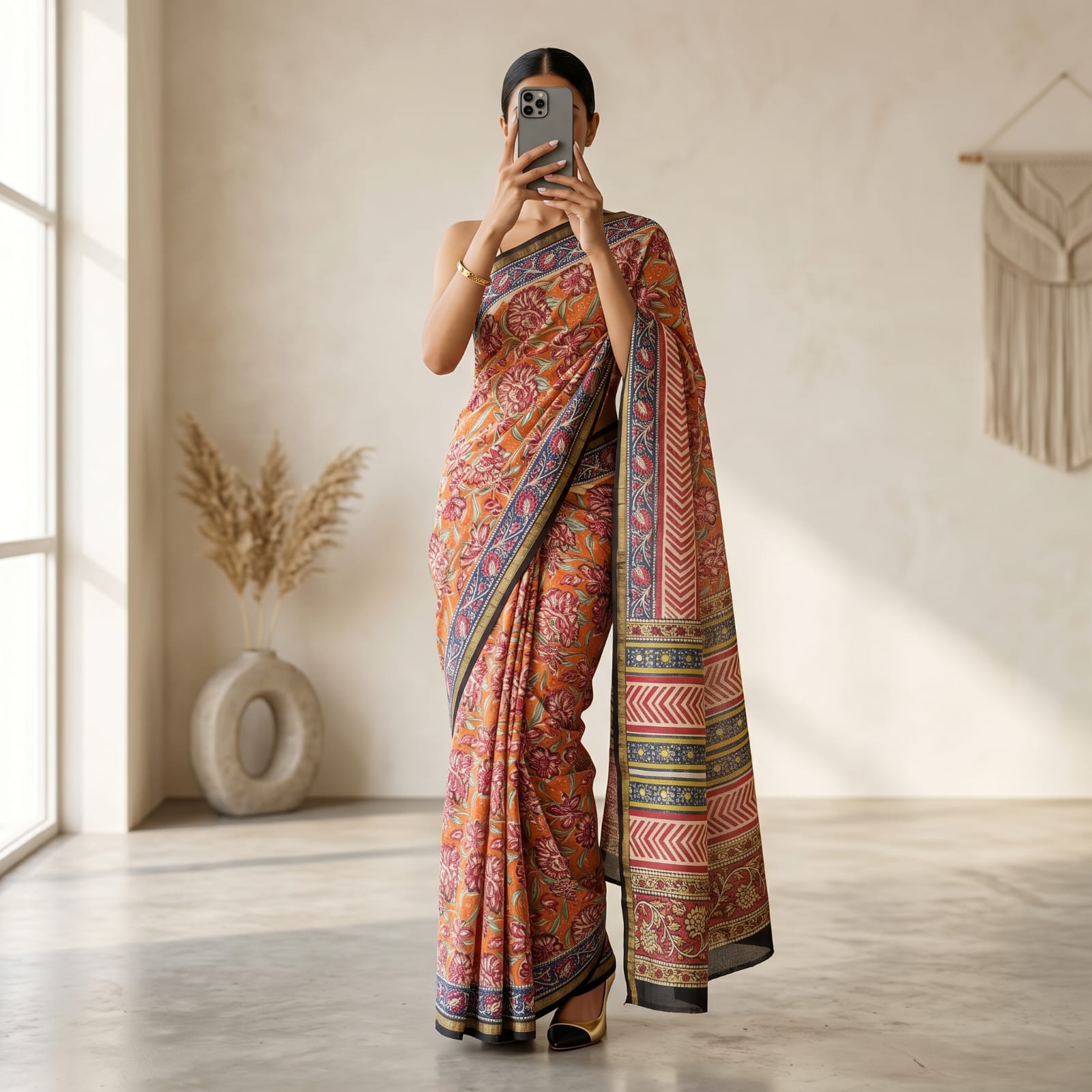 Chanderi Printed Sarees- 249 AED