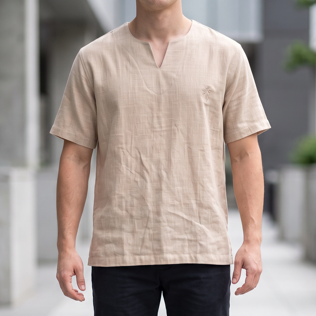 Short Sleeve Linen Kurtas