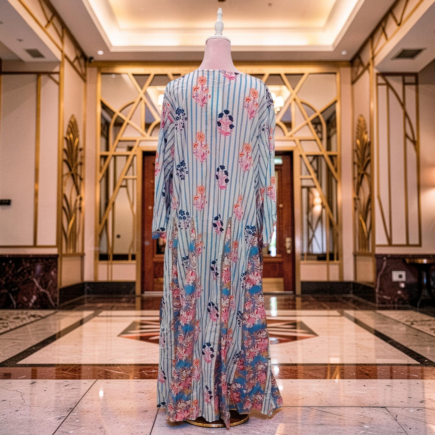 2XL/3XL ANAYA Printed Cotton Dress 57" Long Jalabiya
