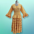 L/XL Jawaria Printed Cotton Dress 57" Long Jalabiya