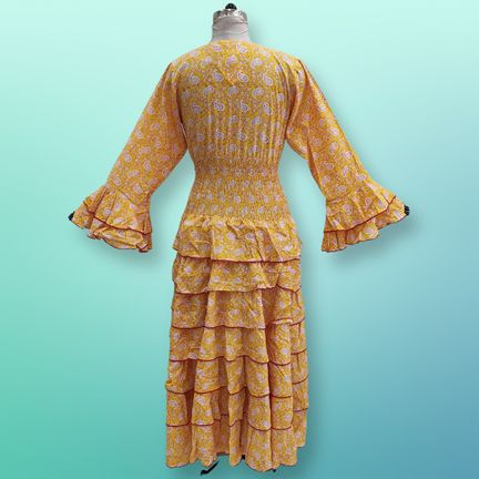2XL/3XL Jawaria Printed Cotton Dress 57" Long Jalabiya