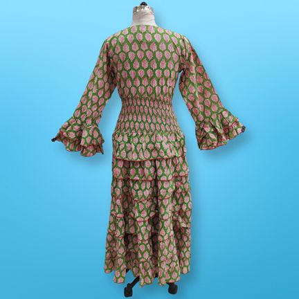 2XL/3XL Jawaria Printed Cotton Dress 57" Long Jalabiya