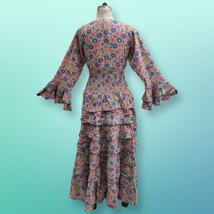 4XL/5XL Jawaria Printed Cotton Dress 57" Long Jalabiya
