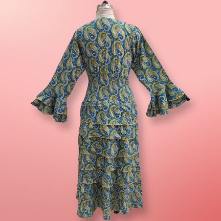 2XL/3XL Jawaria Printed Cotton Dress 57" Long Jalabiya