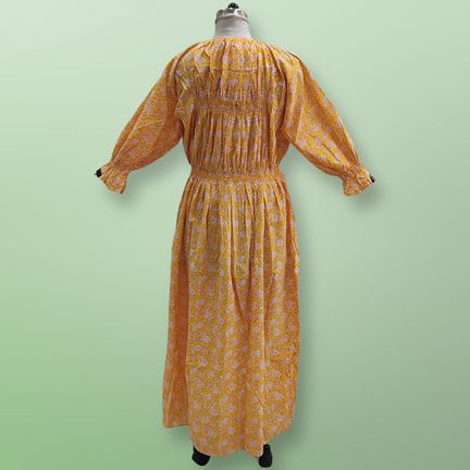 Free Size Fazlin Printed Cotton Dress 57" Long Jalabiya