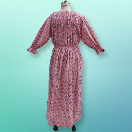 Free Size Fazlin Printed Cotton Dress 57" Long Jalabiya