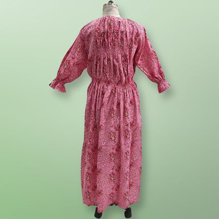 Free Size Fazlin Printed Cotton Dress 57" Long Jalabiya