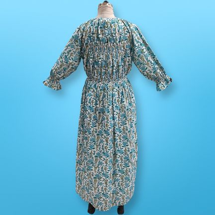 Free Size Fazlin Printed Cotton Dress 57" Long Jalabiya
