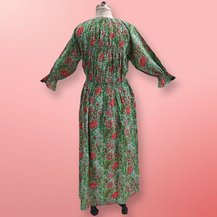Free Size Fazlin Printed Cotton Dress 57" Long Jalabiya