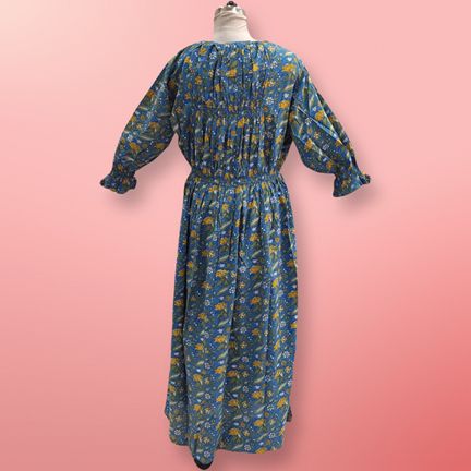 Free Size Fazlin Printed Cotton Dress 57" Long Jalabiya