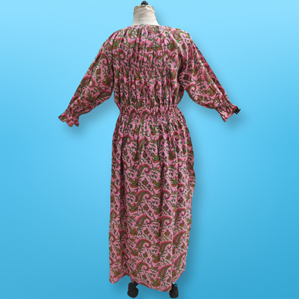 Free Size Fazlin Printed Cotton Dress 57" Long Jalabiya
