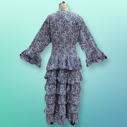 L/XL Jawaria Printed Cotton Dress 57" Long Jalabiya