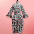 2XL/3XL Jawaria Printed Cotton Dress 57" Long Jalabiya