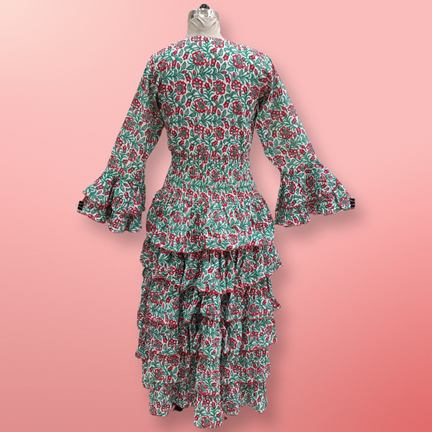 2XL/3XL Jawaria Printed Cotton Dress 57" Long Jalabiya