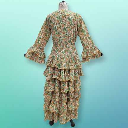 2XL/3XL Jawaria Printed Cotton Dress 57" Long Jalabiya