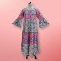 L/XL Moon Printed Cotton Dress 57" Long Jalabiya