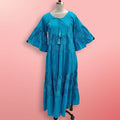 S/M Gaby Multi Printed Cotton Dress 57" Long Jalabiya
