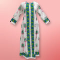 L/XL Bhopali Printed Cotton Dress 57" Long Jalabiya