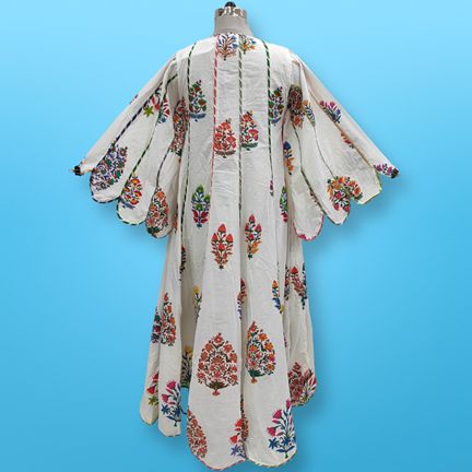 S/M Meher Printed Cotton Dress 57" Long Jalabiya
