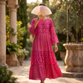 S/M Moon Gold Printed Dress 57" Long Jalabiya