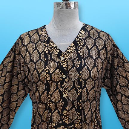 S/M Tulip Printed Rayon Dress 57" Long Jalabiya