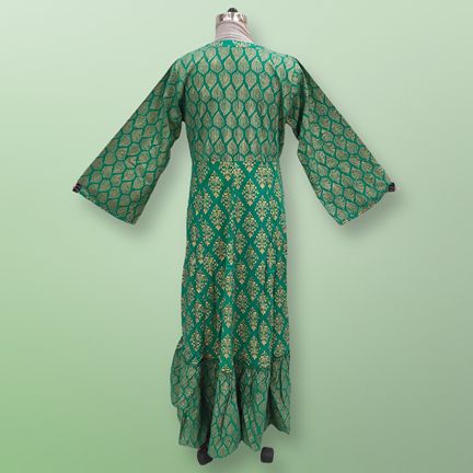 L/XL Tulip Printed Rayon Dress 57" Long Jalabiya