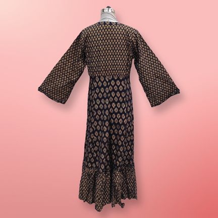 S/M Tulip Printed Rayon Dress 57" Long Jalabiya
