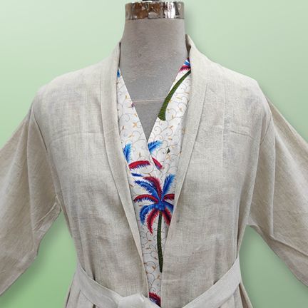 S/M Linen Abaya & Cotton Inner Set length 57” Long