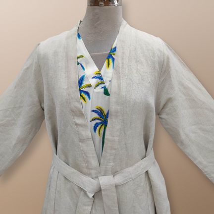 L/XL Linen Abaya & Cotton Inner Set length 57” Long