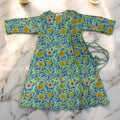 6-7 Year Qifa Printed Cotton Girls Dress 38" Long Jalabiya