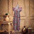 S/M AMANI Printed Cotton Dress 57" Long Jalabiya