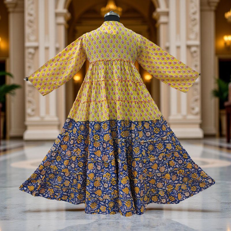 S/M Maha Printed Cotton Dress 57"Long Jalabiya