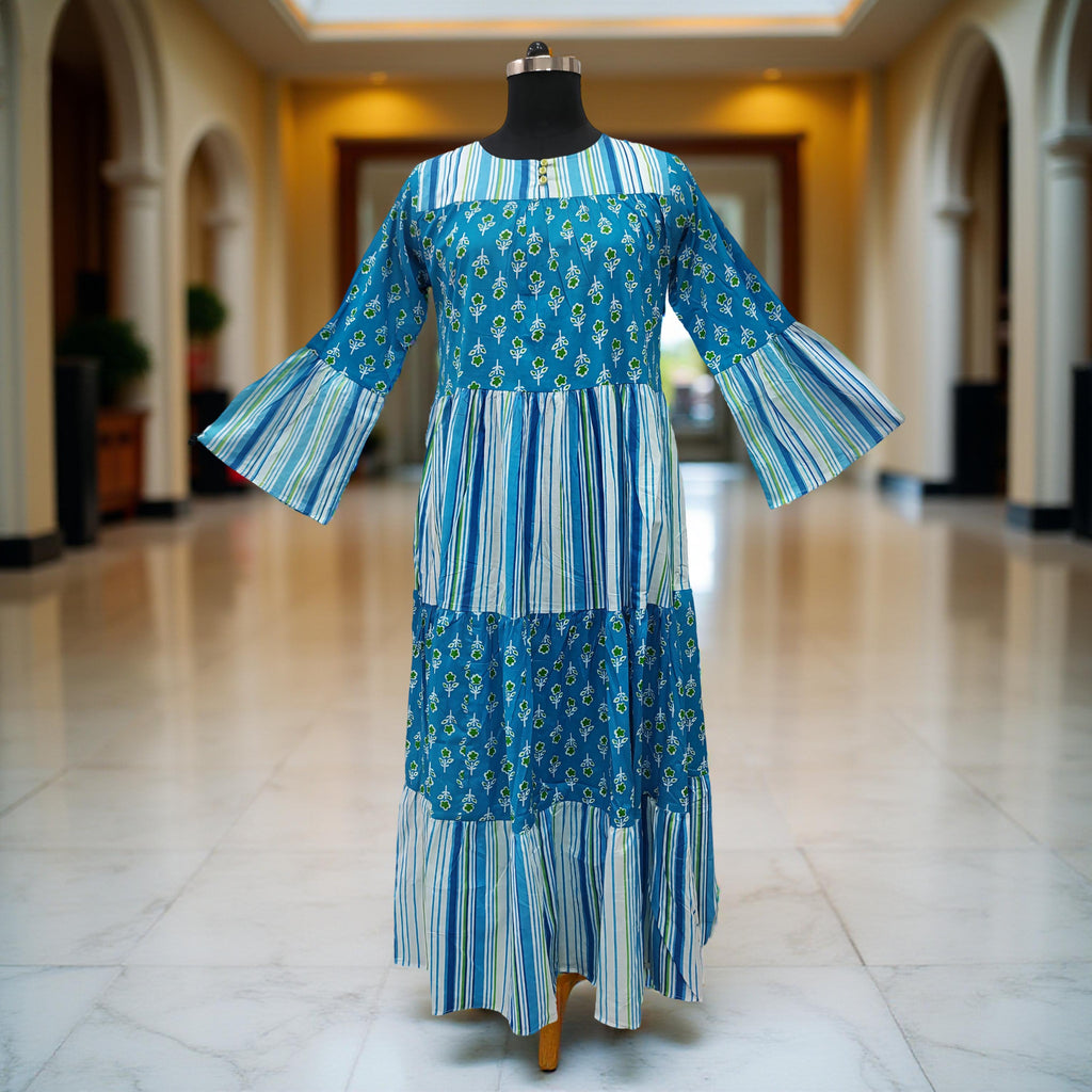 XS/S And Sky Moon Printed Cotton Dress 54" Long Jalabiya