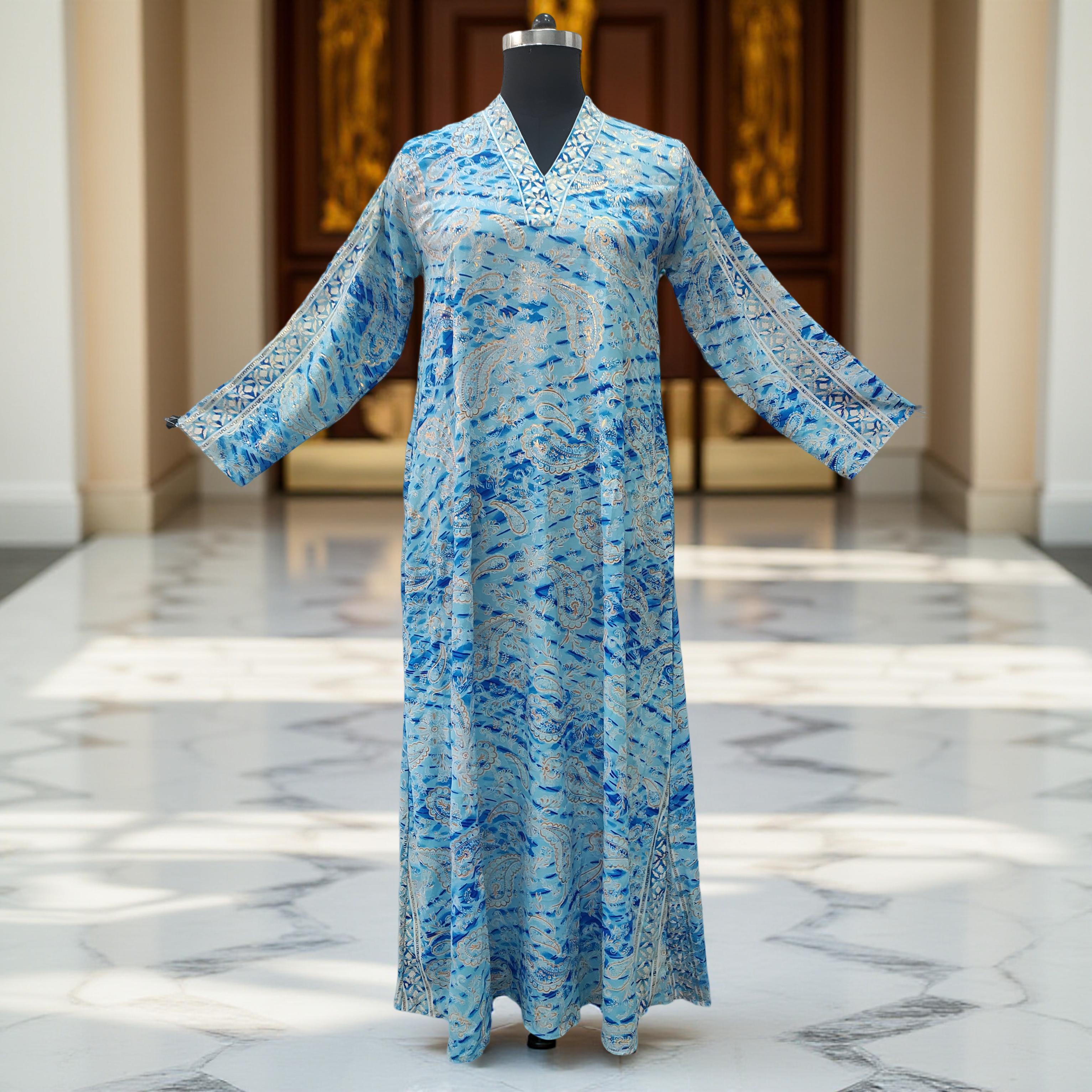 S/M Teena silk Dress 57" Long Jalabiya
