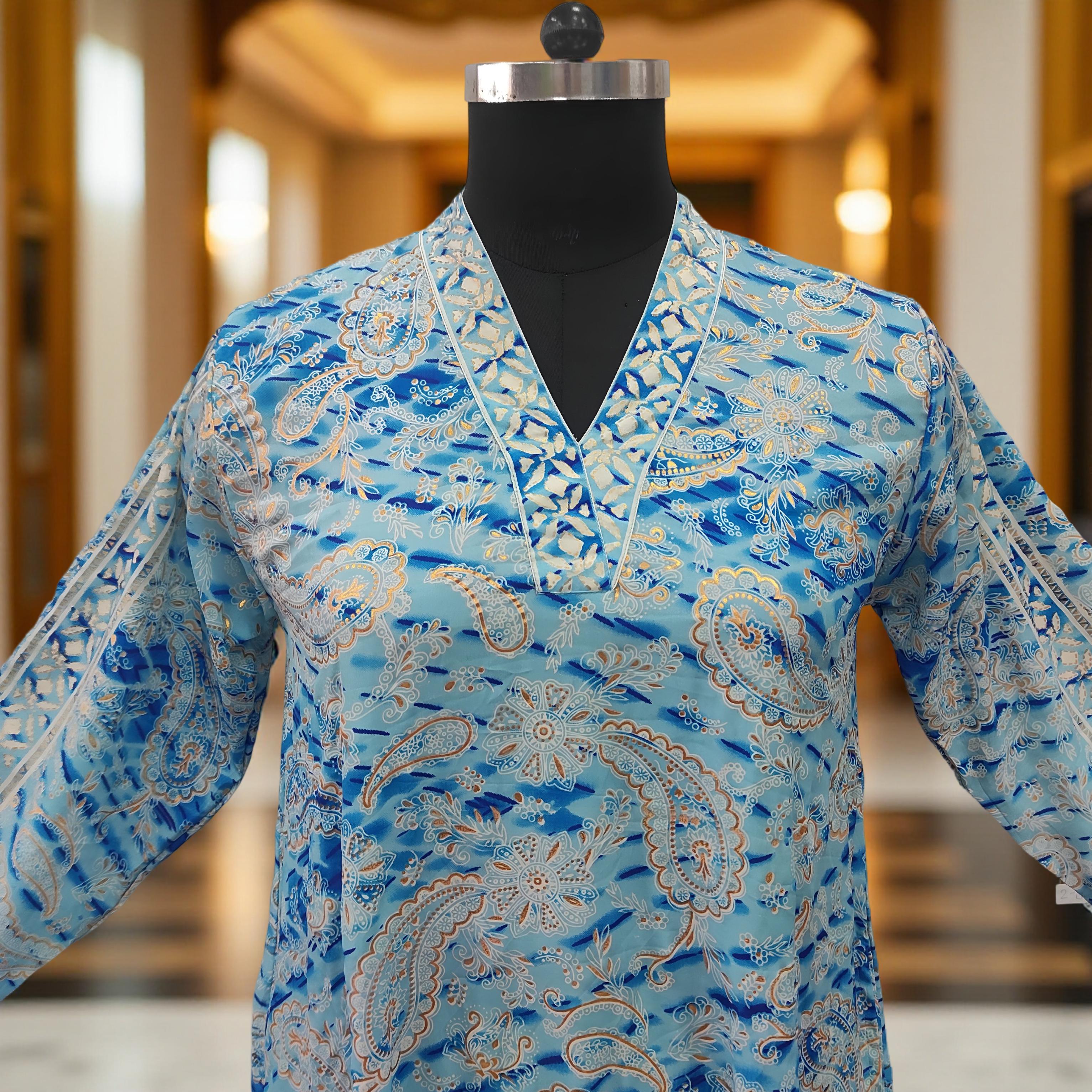 S/M Teena silk Dress 57" Long Jalabiya