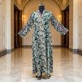 S/M Teena silk Printed Cotton Dress 57" Long Jalabiya