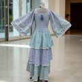 L/XL Rahima Printed Cotton Dress 57" Long Jalabiya