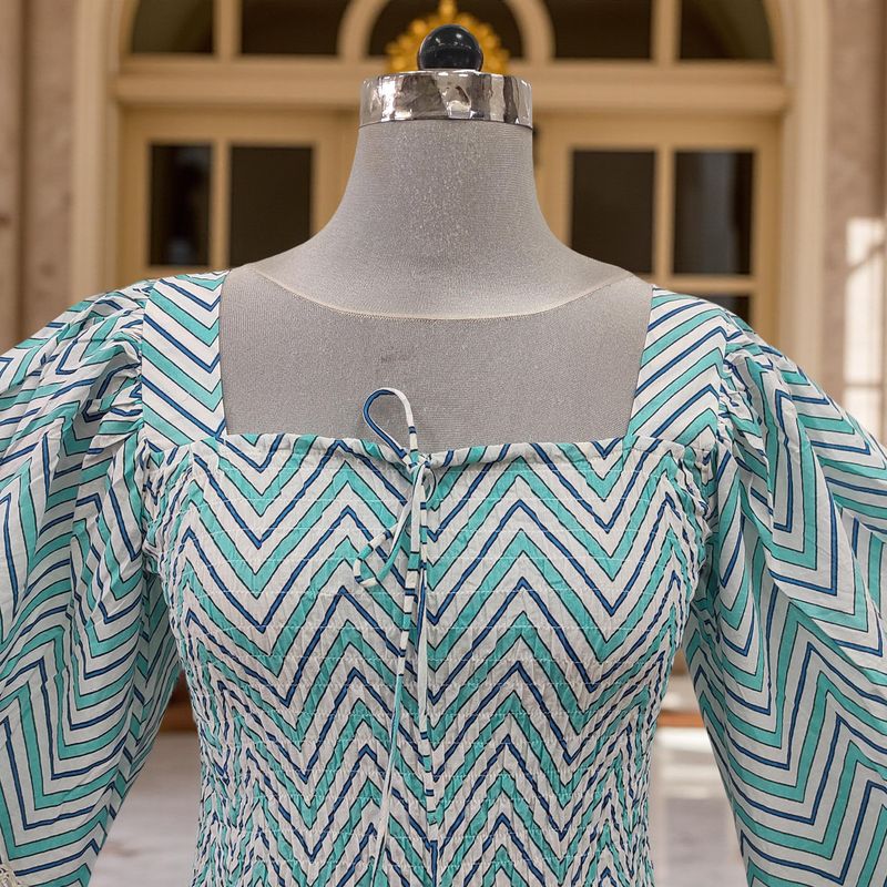 L/XL Rahima Printed Cotton Dress 57" Long Jalabiya