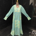L-XL Jouri Printed Cotton Dress 57" Long Jalabiya
