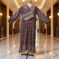 L-XL Yamana With Sheila Printed Cotton Dress 57" Long Jalabiya