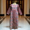 S/M Heba Printed Cotton Dress 57" Long Jalabiya