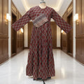 S/M Bustan Printed Cotton Dress 57" Long Jalabiya