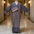 L-XL Yamana With Sheila Printed Cotton Dress 57" Long Jalabiya