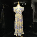 S/M Amani Printed Cotton Dress 57" Short Sleeves Jalabiya