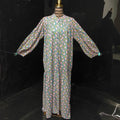 S-M Yazrin Printed Cotton Dress 57" Long Jalabiya
