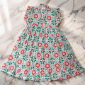 2-3 Year Amani Printed Cotton Girls Dress 30'' Short Sleeves Jalabiya