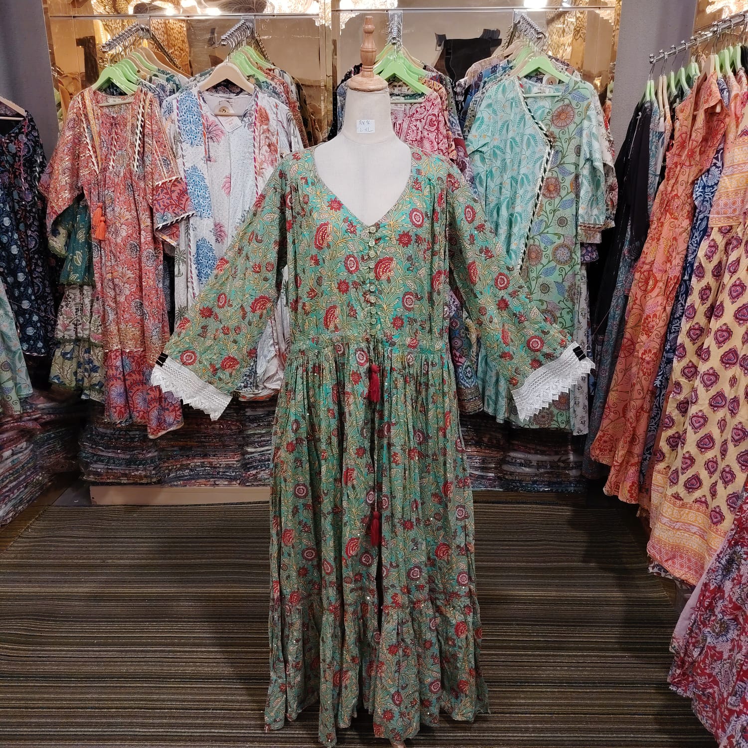 L-XL Ari Cotton Dress Jalabiya 57" Long RN96