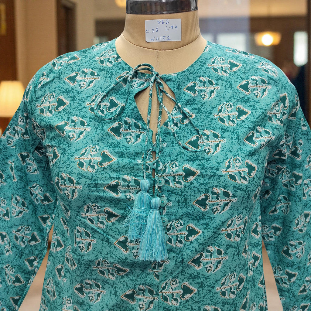 XS/S Nobila Printed Cotton Dress 54" Long Jalabiya