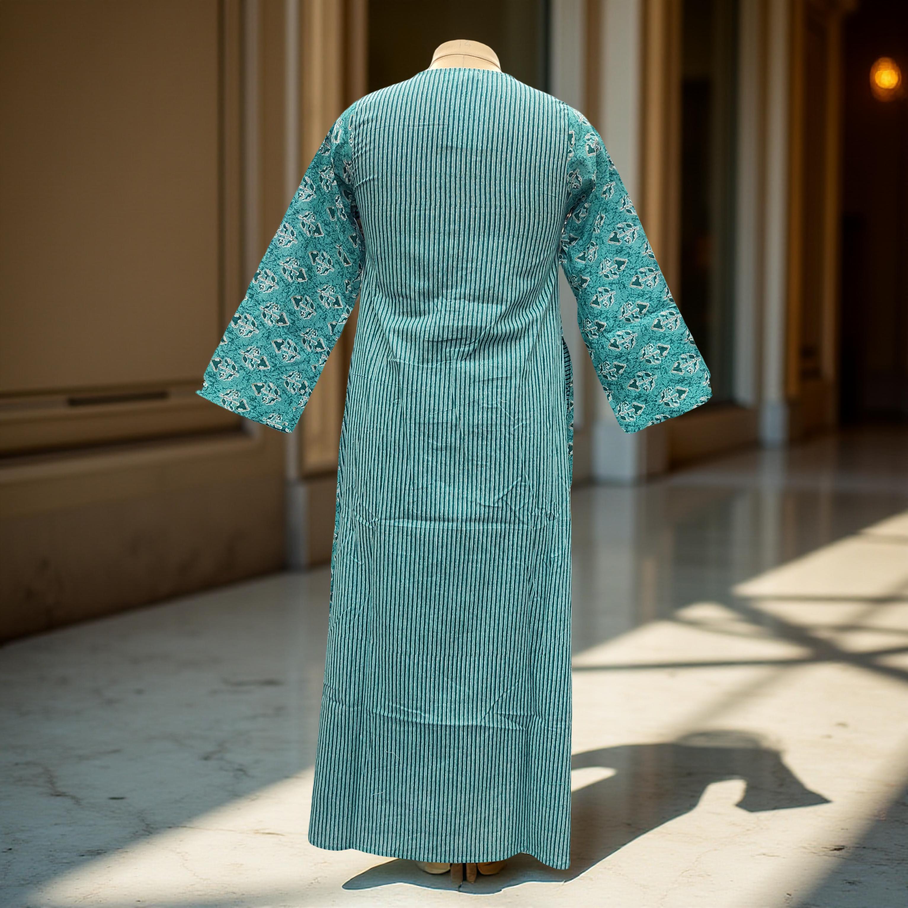 XS/S Nobila Printed Cotton Dress 54" Long Jalabiya