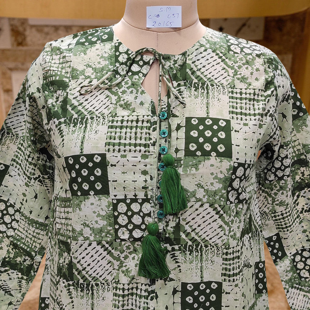 XS/S Nobila Printed Cotton Dress 57" Long Jalabiya